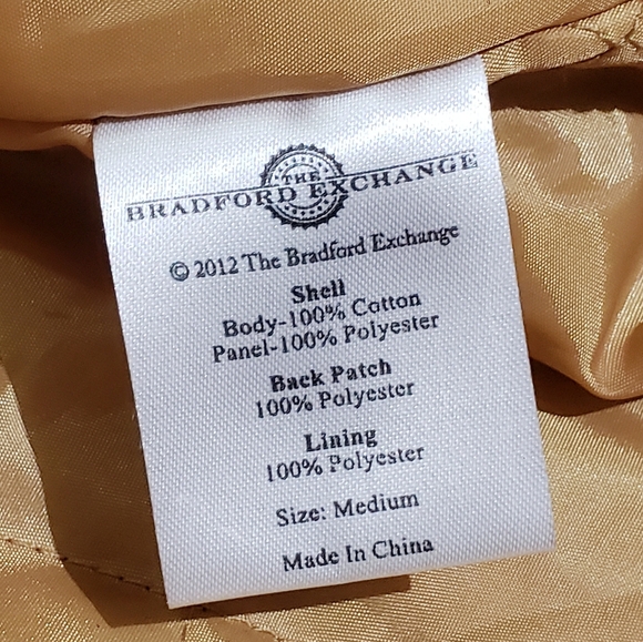 Bradford Exchange History of Texas Mens Varsity Twill Jacket Brown Size Medium - Picture 11 of 11